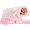 Complements for Llorens dolls 42 cm - Pink little rabbit blanket