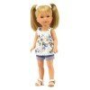 Vestida de Azul doll 28 cm - Carlota with jeans shorts and printed blouse