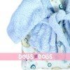 Clothes for Llorens dolls 35 cm - Blue printed outfit with bath robe and blanket