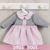 Outfit for Así doll 46 cm - Pink dress with grey chest 
