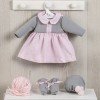 Outfit for Así doll 46 cm - Pink dress with grey chest 