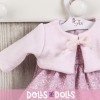 Outfit for Así doll 36 cm - Flower pink dress with plumeti jacket for Guille