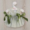 Outfit for Así doll 36 cm - Green floral dress with bows for Guille doll