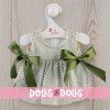 Outfit for Así doll 36 cm - Green floral dress with bows for Guille doll