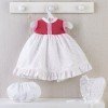 Outfit for Así doll 36 cm - Long stars dress with pink knitted top for Koke doll