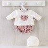 Outfit for Así doll 36 cm - Dragonfly bloomers and beige sweater set for Koke doll