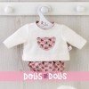 Outfit for Así doll 36 cm - Dragonfly bloomers and beige sweater set for Koke doll