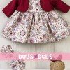 Outfit for Así doll 46 cm - Maroon flower printed dress with jacket for Noor