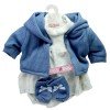 Clothes for Llorens dolls 38 cm - Snowflakes printed dress with blue jacket