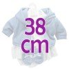 Clothes for Llorens dolls 38 cm - Snowflakes printed dress with blue jacket