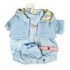 Clothes for Llorens dolls 33 cm - Blue stars printed outfit with jacket and booties