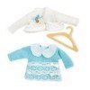 Complements for Barriguitas Classic doll 15 cm - Clothes on hanger - Turquoise dress with white jacket