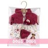 Clothes for Llorens dolls 33 cm - Flower dress with maroon jacket