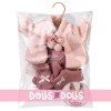 Clothes for Llorens dolls 35 cm - Flower dress with pink jacket and fuchsia cap and scarf