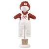 Clothes for Llorens dolls 42 cm - White jumpsuit with red sweater and hat