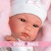 Llorens doll 35 cm - Bimba with pink bunny cushion