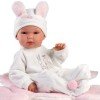 Llorens doll 35 cm - Bimba with pink bunny cushion