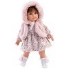Llorens doll 35 cm - Sara with flower dress and pink hood