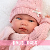 Llorens doll 40 cm - Nica Newborn with a white cushion