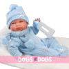 Llorens doll 40 cm - Nico Newborn with a white cushion