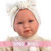 Llorens doll 40 cm - Newborn crying Mimi with carrycot