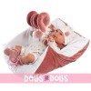 Llorens doll 40 cm - Crying Mimi newborn with playpen
