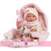 Llorens doll 40 cm - Newborn Nica with a pink bag