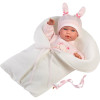 Llorens doll 42 cm - Newborn Abril crybaby with a white sleeping bag