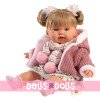Llorens doll 42 cm - Crying Alexandra in flower dress and pink jacket