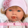 Llorens doll 42 cm - Crying Carla wearing a reindeer-print dress and a denim skirt