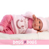 Llorens doll 42 cm - Newborn Mimi crybaby with a white baby carrier