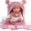 Llorens doll 42 cm - Newborn Mimi crybaby with fuchsia sachet