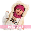 Llorens doll 42 cm - Newborn Mimi smiles “Love Bear”