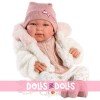 Llorens doll 43 cm - Newborn Tina with hood