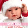 Llorens doll 45 cm - Newborn Leo smiles with “Merry Christmas” pajamas