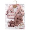 Clothes for Llorens dolls 42 cm - Elephant pattern bodysuit with pink jacket and hat