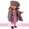 Mini Mariquita Pérez doll 21 cm - Winter plaid coat - Blonde