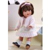Mini M.P. Beige dress with pink stripes. 