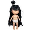 Nines d'Onil doll 30 cm - Pippa with black hair with a high bun and gray eyes - Without clothes