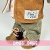 Nines d'Onil doll 23 cm - Little Mio brunette with natural print set