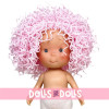 Nines d'Onil doll 23 cm - Little Pippa with pink woolly hair - Without clothes