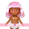 Nines d'Onil doll 23 cm - Little Pippa with straight pink hair and bangs - Without clothes