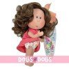 Nines d'Onil doll 23 cm - Little Mia summer with wavy brown hair and sarong