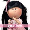 Nines d'Onil doll 30 cm - Mia ARTICULATED in a pink dress with pet