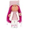Nines d'Onil doll 30 cm - Mia with fuchsia hair and winter outfit