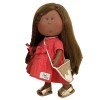 Nines d'Onil doll 30 cm - Afro-american Mia with straight hair and red outfit