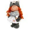 Nines d'Onil doll 30 cm - Mia redhead with little stars gray outfit