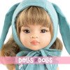 Paola Reina doll 32 cm - Las Amigas Articulated - Manica with natural patterned jumpsuit and bunny hood