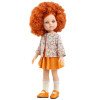Paola Reina doll 32 cm - Las Amigas - Cristi wearing a floral jacket and orange skirt