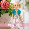 Reina del Norte doll 32 cm - Rosalía with floral print dress and blue vest